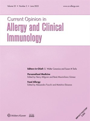 Current Opinion In Allergy And Clinical Immunology ...